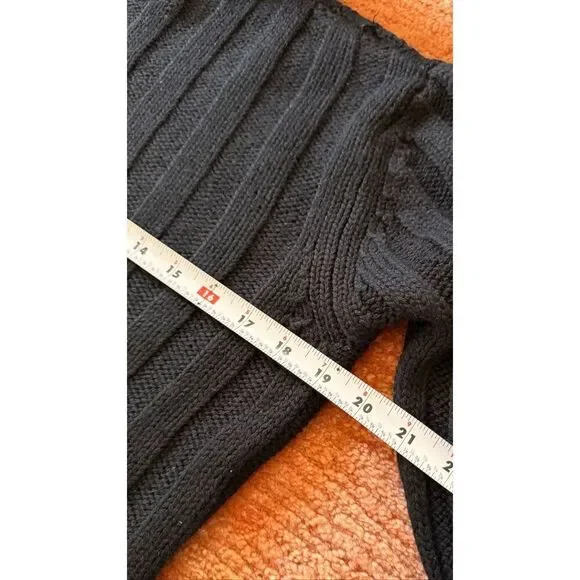 Banana Republic L Black Merino Wool Rib Turtleneck Sweater - Picture 3 of 5